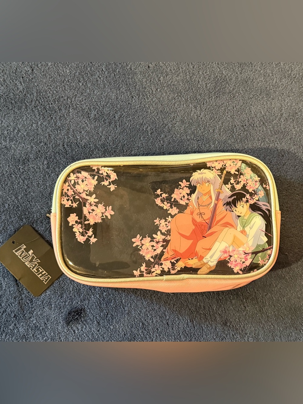 Inuyasha Pink Anime Cosmetic Bag with Clear Top